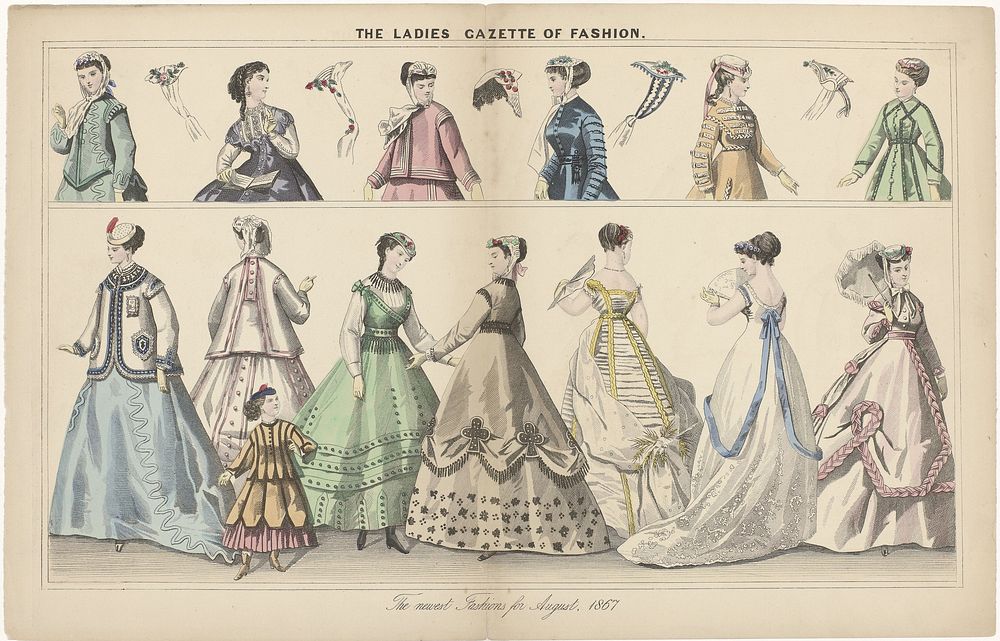 The Ladies Gazette of Fashion, The newest Fashions for August 1867 (1867) by anonymous