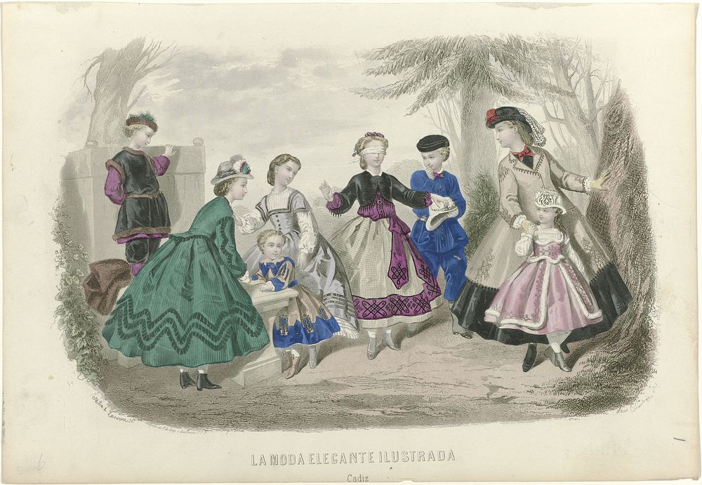 La Moda Elegante Ilustrada, Cadiz, 1866 (c. 1866) by Millin, Paul Lacourière, Anaïs Colin Toudouze and Gilquin and Fils
