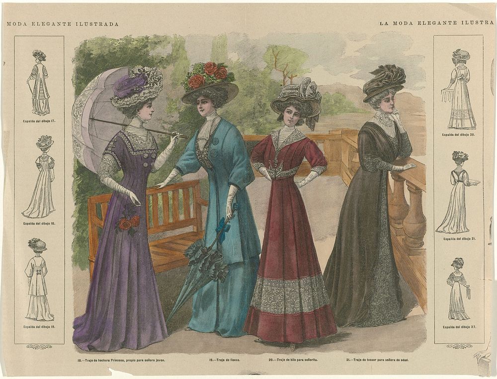 La moda elegante ilustrada, 1908 : Espalda del dibujo 17 (...) (c. 1908) by anonymous