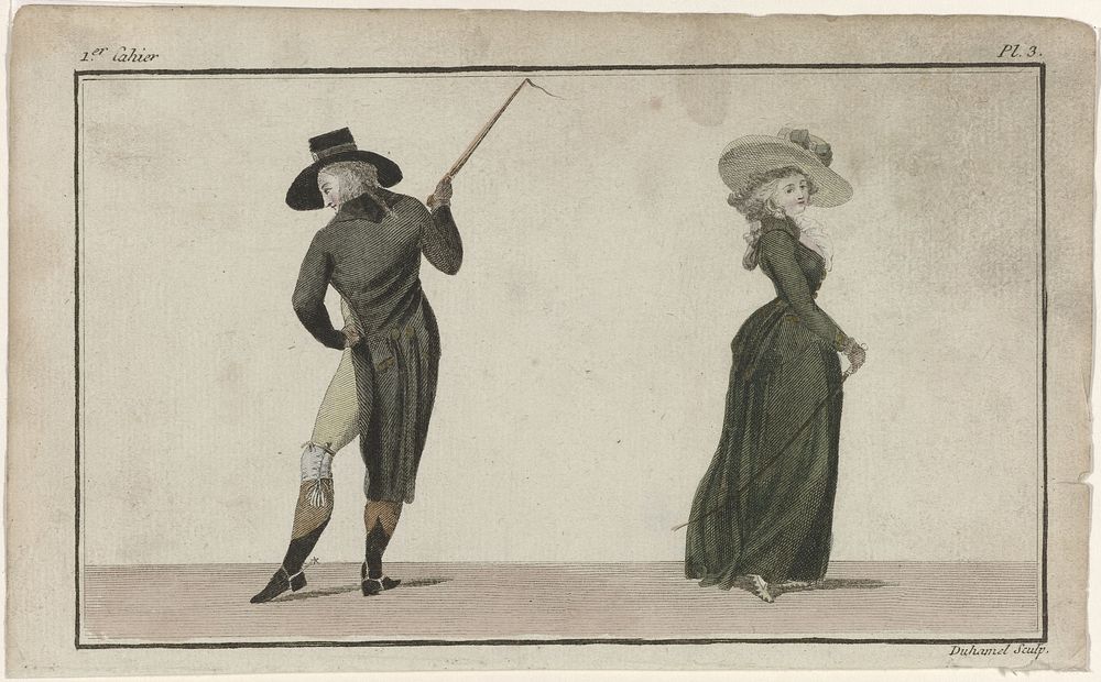 Magasin des Modes Nouvelles Françaises et Anglaises, 20 novembre 1786, 2e Année, 1er cahier, Pl. 3 (1786) by A B Duhamel…