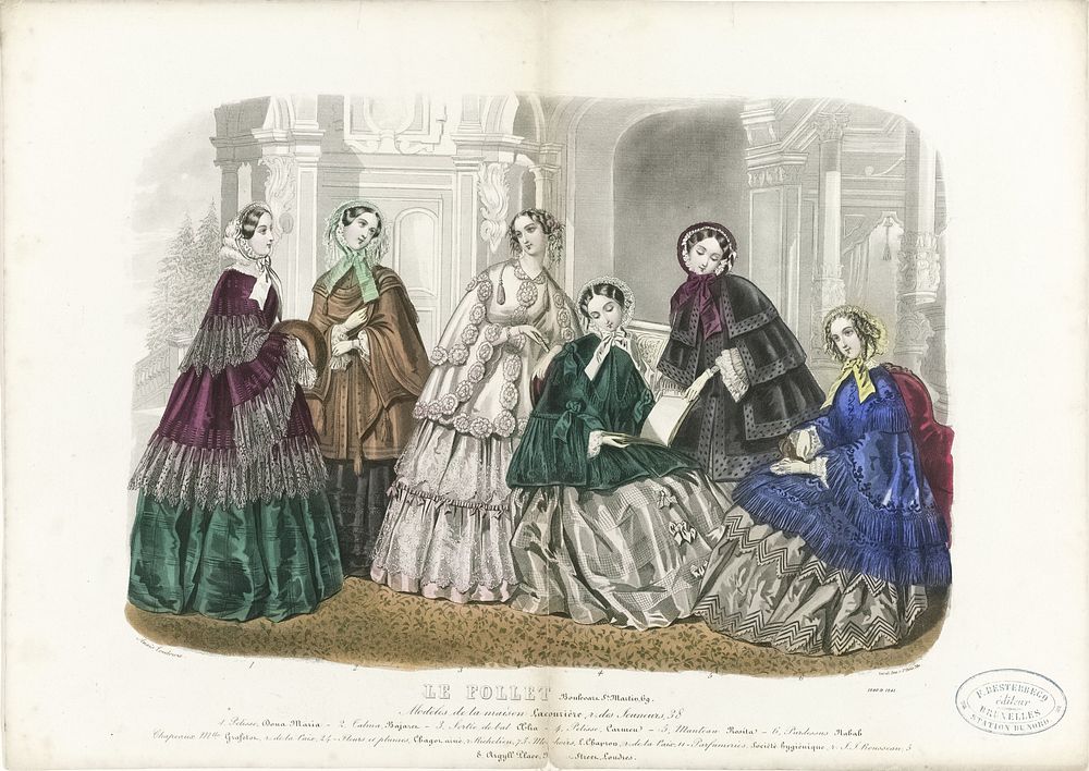Le Follet, 1853, No. 1840 & 1841 (?): Modeles de la maison Lacourièr (...) (1853) by Anaïs Colin Toudouze, anonymous…