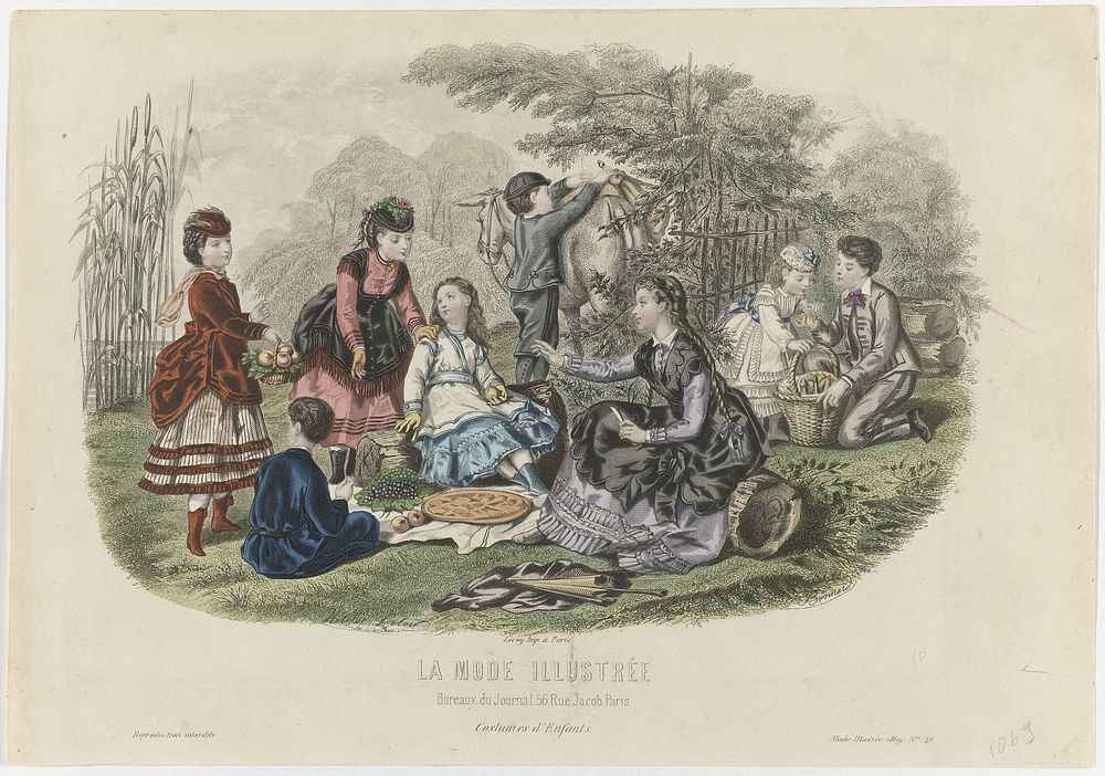 La Mode Illustrée ,1869, No. 46: Costumes d'Enfants (1869) by J Bonnard, Héloïse Leloir Colin and A Leroy