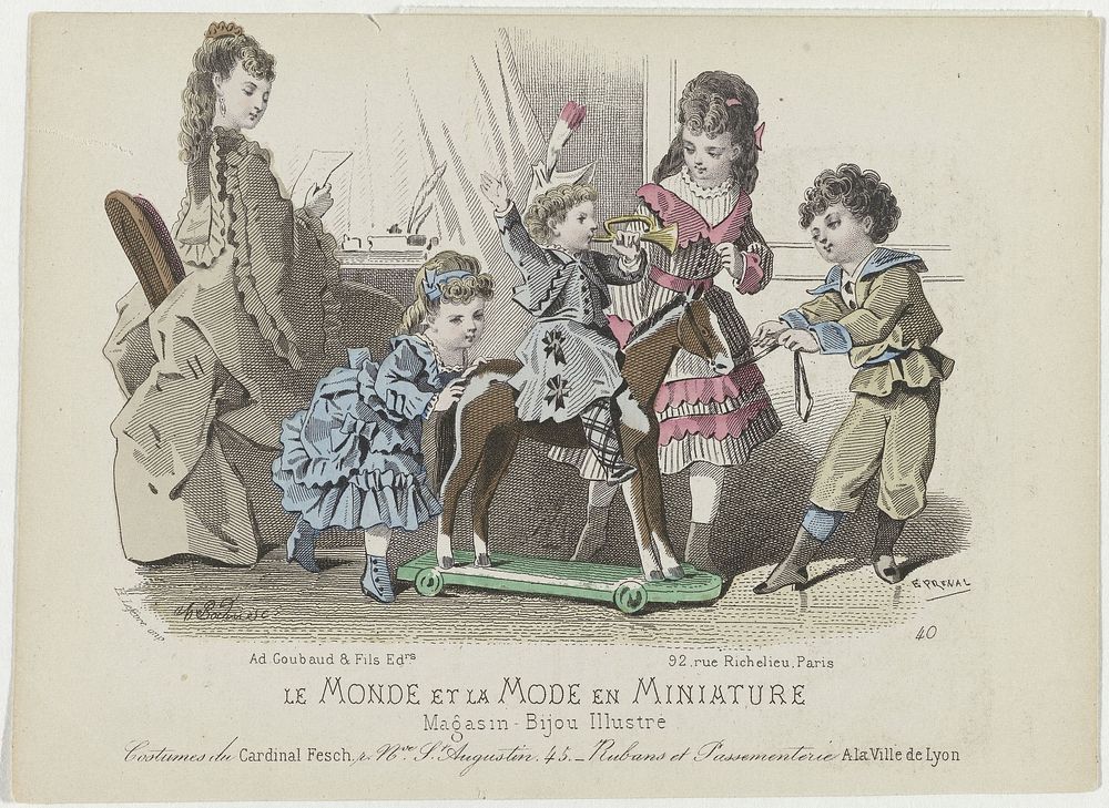 Le Monde et la Mode en Miniature, 1873, No. 40 : Costumes du Cardinal Fesch (...) (1873) by A Bodin, Emile Préval, Ad…