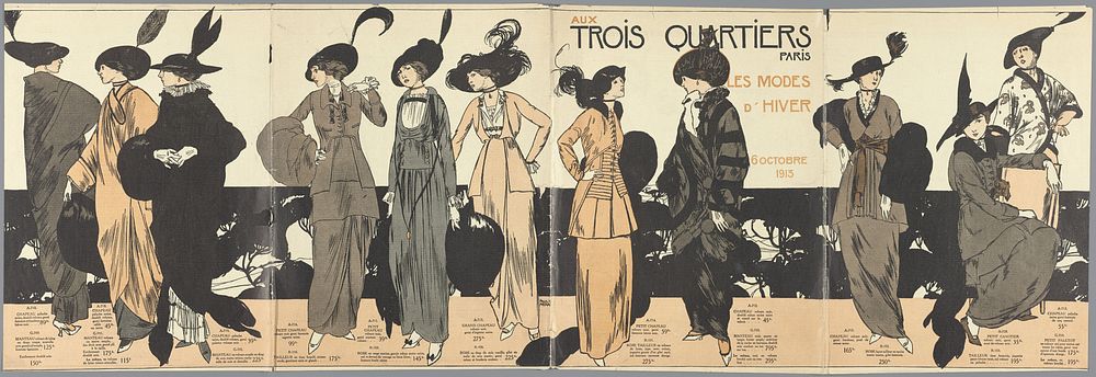 Aux Trois Quartiers Paris, Les Modes d'Hiver 6 Octobre 1913 (1913) by Paul Méras and anonymous