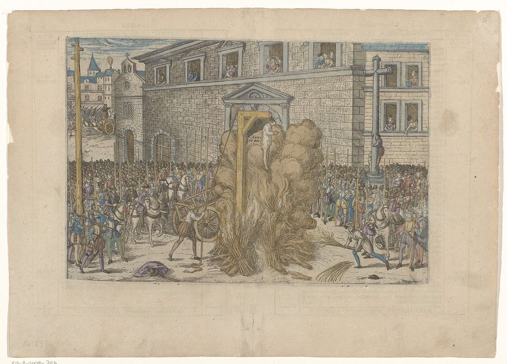 Executie van Anne de Bourg, 1559 (1565 - 1573) by Frans Hogenberg