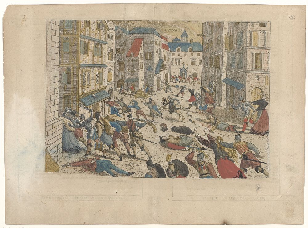 Spaanse Furie in Antwerpen: moord in de straten, 1576 (1588) by Frans Hogenberg