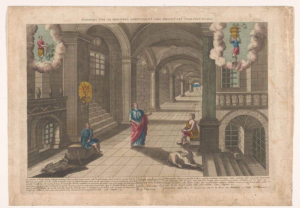 Jozef verklaart de dromen van de bakker en de schenker (1700 - 1799) by Basset and anonymous