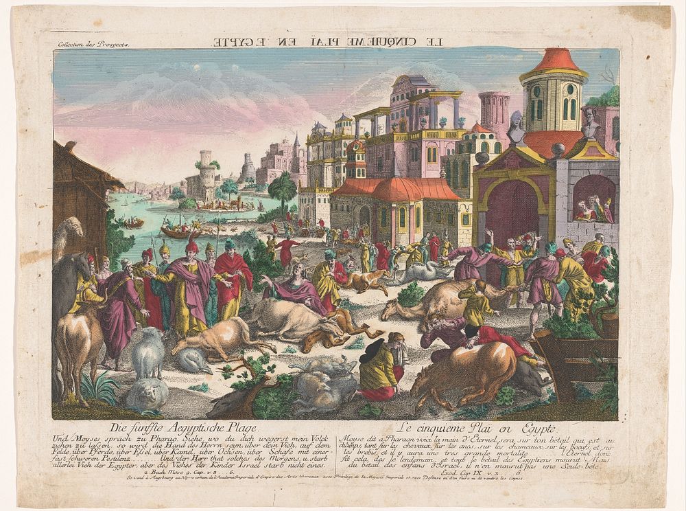 De vijfde plaag van Egypte (1755 - 1779) by Kaiserlich Franziskische Akademie, anonymous and Jozef II Duits keizer