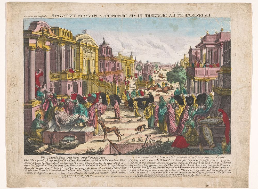 De tiende plaag in Egypte (1755 - 1779) by Kaiserlich Franziskische Akademie, anonymous, Bergmüller and Jozef II Duits keizer
