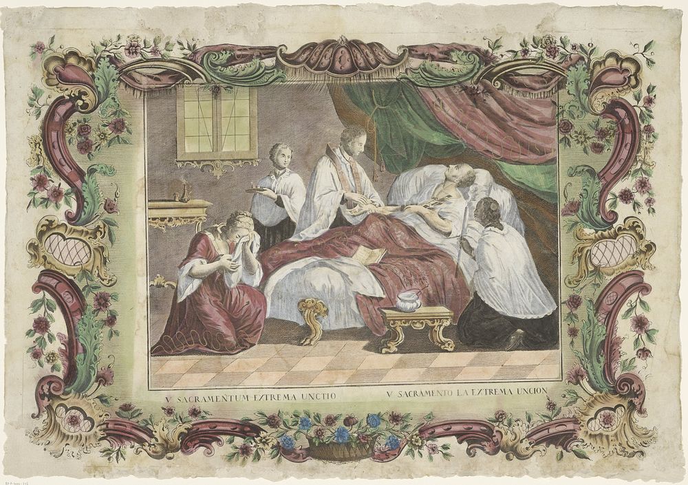 Het sacrament van het laatste oliesel (1700 - 1799) by Giovanni Volpato and familie Remondini