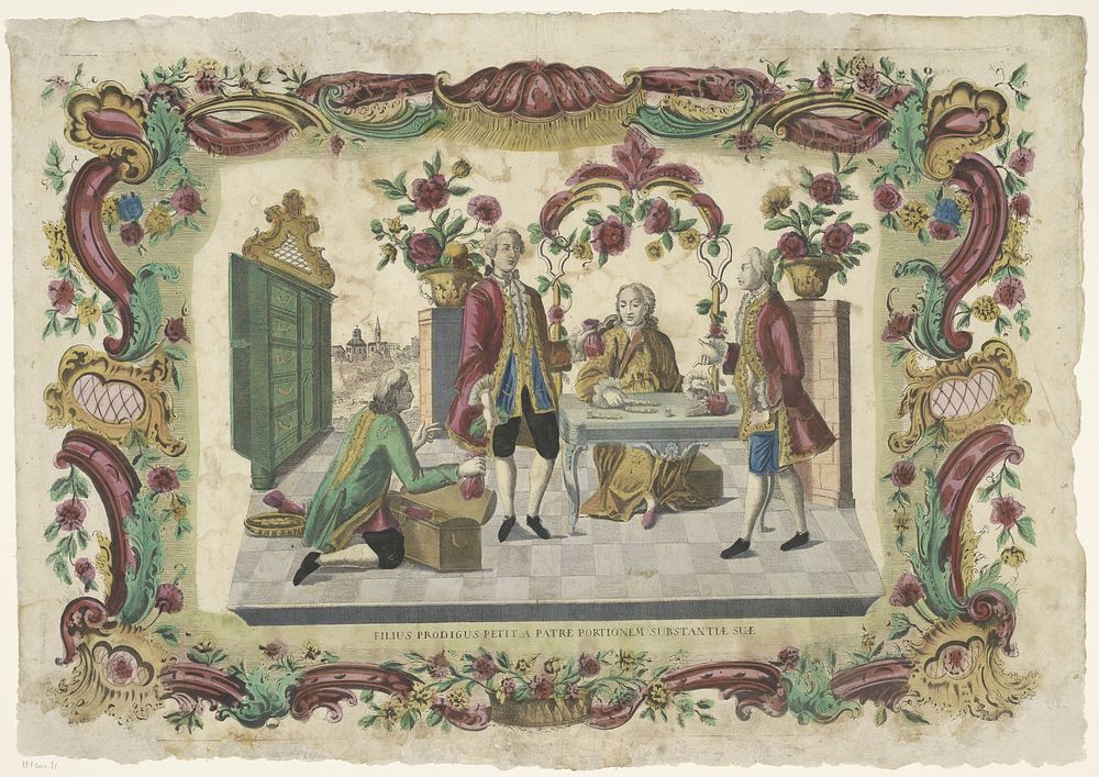 De Verloren Zoon vraagt zijn vader om zijn erfdeel (1700 - 1799) by Giovanni Volpato and familie Remondini