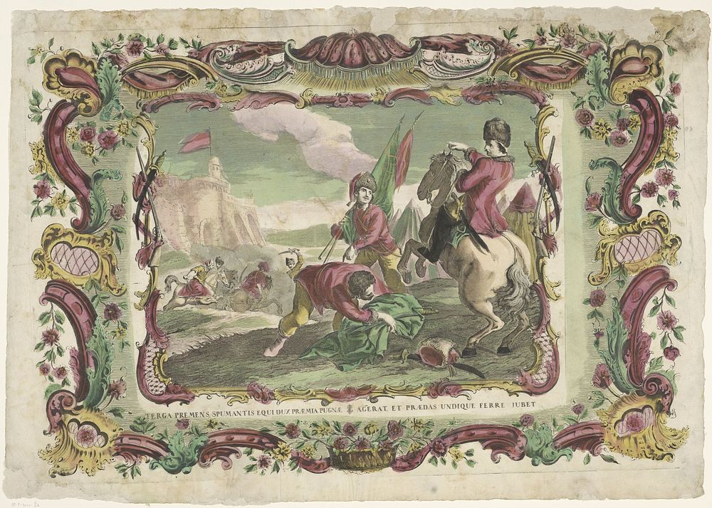 Soldaten in een strijd voor een fort (1700 - 1799) by Giovanni Volpato and familie Remondini