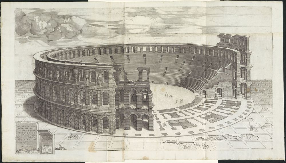 Arena van Verona (c. 1543 - c. 1567) by Enea Vico, Lelius Quintus Flaminius, Clemens Agatius, Senaat van Venetië, Pauselijk…