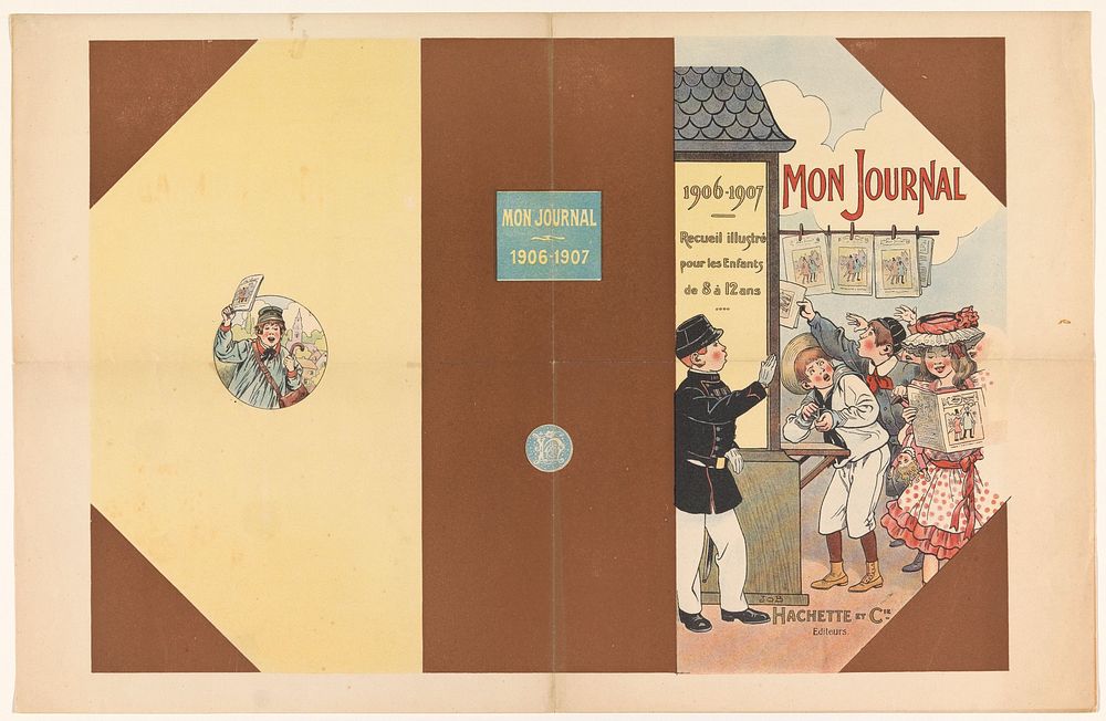 Kinderen voor een kiosk (1907) by anonymous, Job and Librairie Hachette and Cie