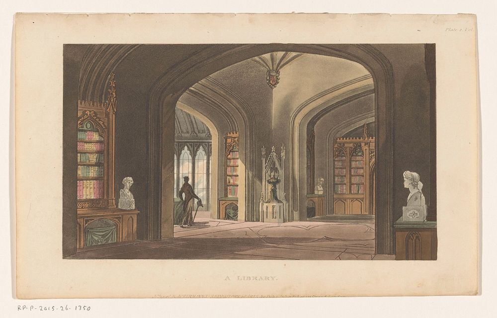 Bibliotheek (1813) by anonymous and Rudolph Ackermann