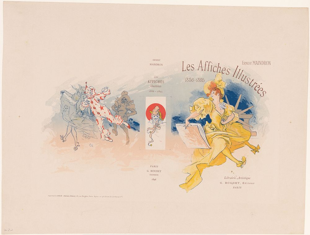 Omslag voor Les Affiches Illustrées door Ernest Maindron (1896) by Jules Chéret, Jules Chéret, Edmond Chaix, Lorilleux and G…
