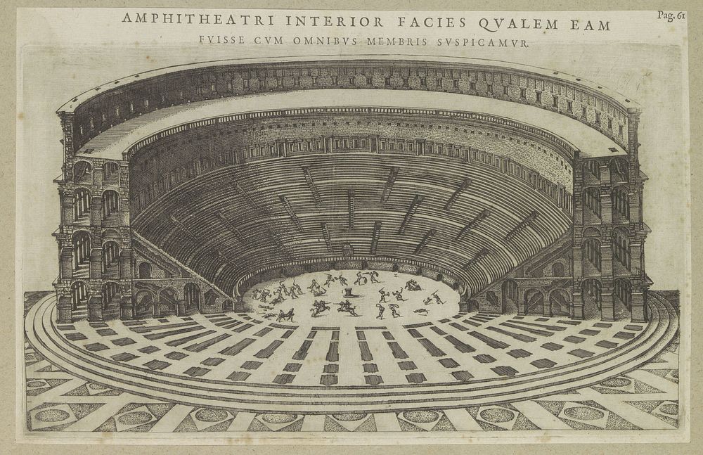 Interieur van een amfitheater (1550) by Ambrogio Brambilla and Antonio Lafreri