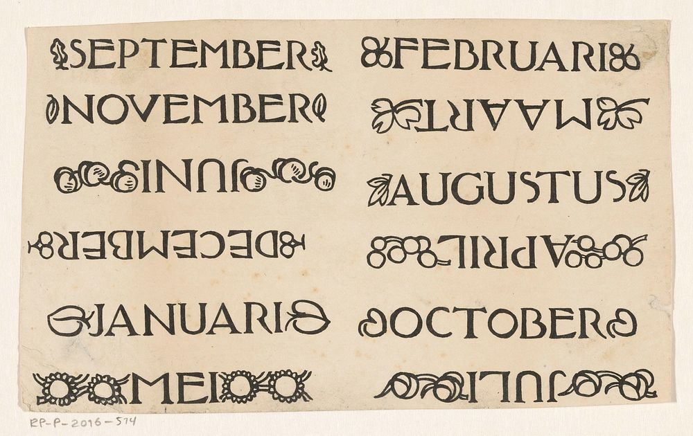 Maanden van het jaar (c. 1904 - c. 1919) by anonymous and Jules De Praetere