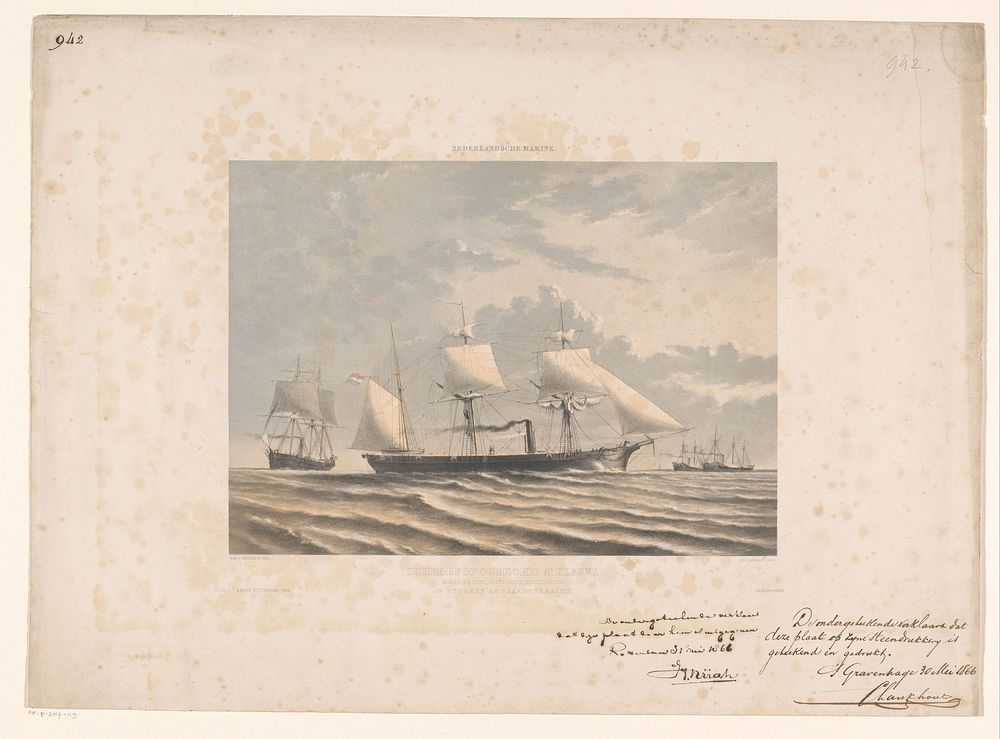 Schroefstoomschip 4e klasse (1866) by Gerard Voorduin, Gerard Voorduin, Samuel Lankhout and H Nijgh