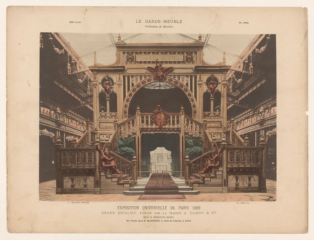 Dubbele trap op wereldtentoonstelling te Parijs (1889 - 1895) by Michel Berthaud, Eugène Maincent and Eugène Maincent
