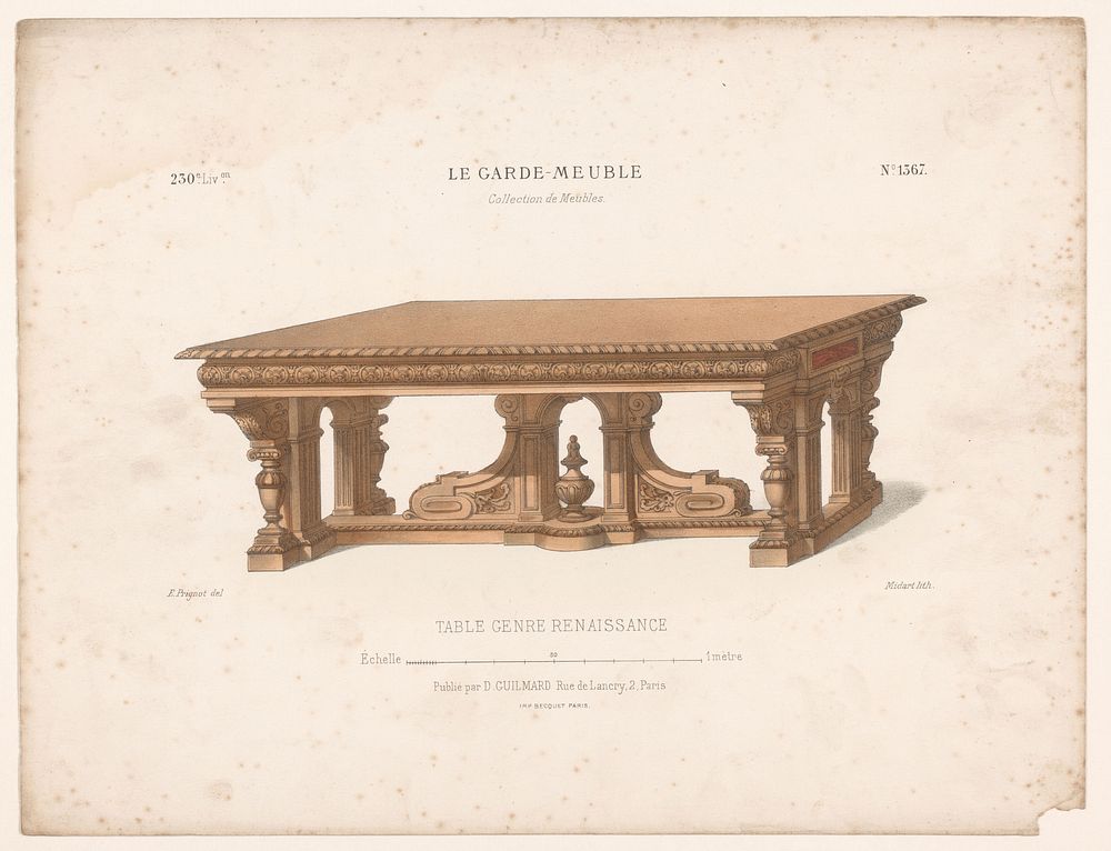 Tafel (1839 - 1885) by Midart, Alexandre Eugène Prignot, Becquet and Désiré Guilmard