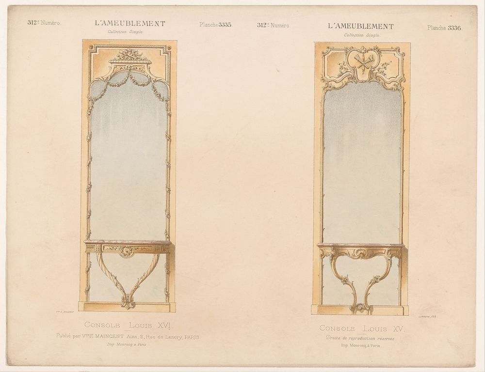 Twee spiegels (1895) by Léon Laroche, Monrocq and weduwe Eugène Maincent