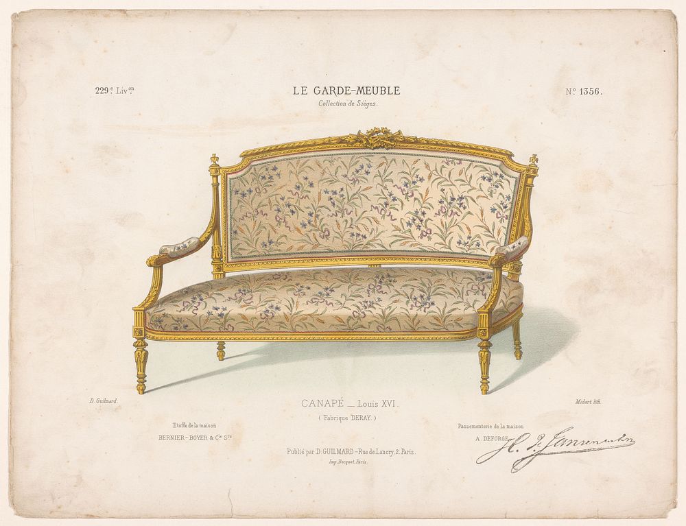 Canapé (1839 - 1885) by Midart, Becquet and Désiré Guilmard