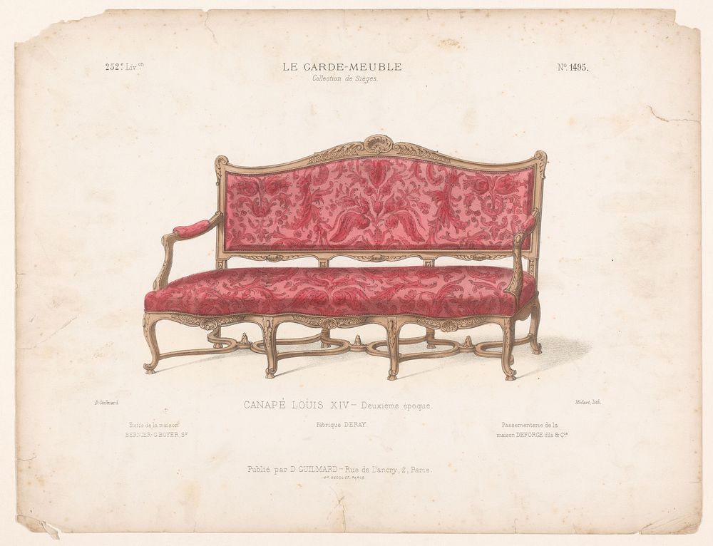 Canapé (1839 - 1885) by Midart, Becquet and Désiré Guilmard