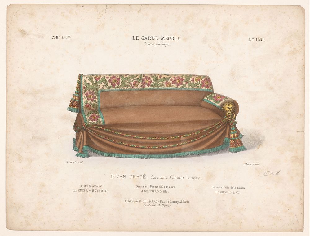 Divan (1839 - 1885) by Midart, Becquet and Désiré Guilmard