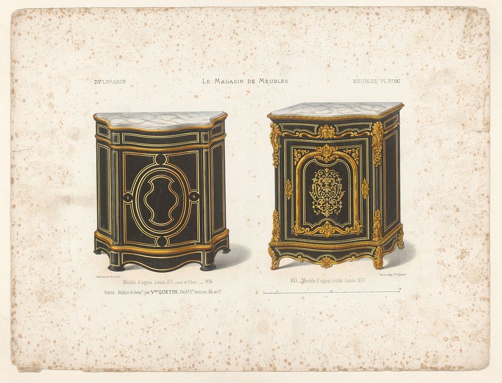 Twee kasten (1832 - 1877) by anonymous, Victor Joseph Quétin, Victor Joseph Quétin and Victor Joseph Quétin