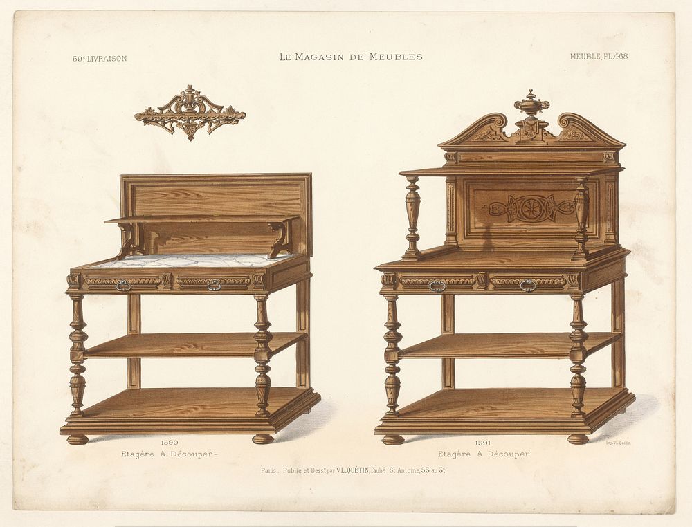 Twee kasten (1878 - in or after 1904) by anonymous, Victor Léon Michel Quétin, Victor Léon Michel Quétin and Victor Léon…
