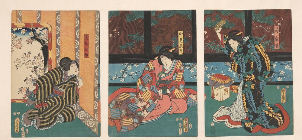 Scene from the Play The Mirror Mountain (1853) by Utagawa Kunisada I and Izumiya Ichibei Kansendo