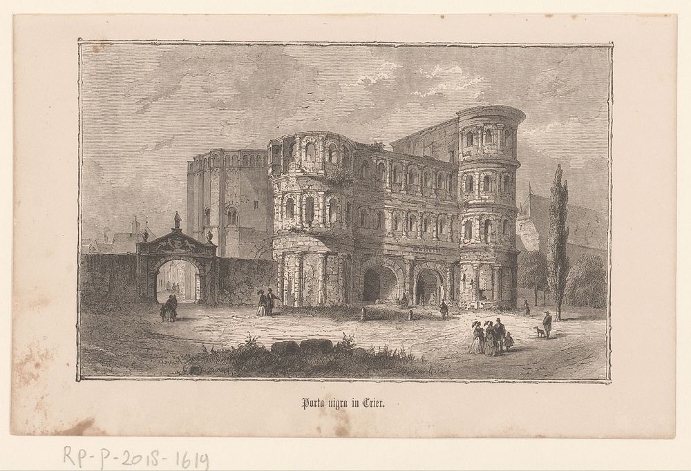 Gezicht op de Porta Nigra, te Trier (1800 - 1899) by anonymous