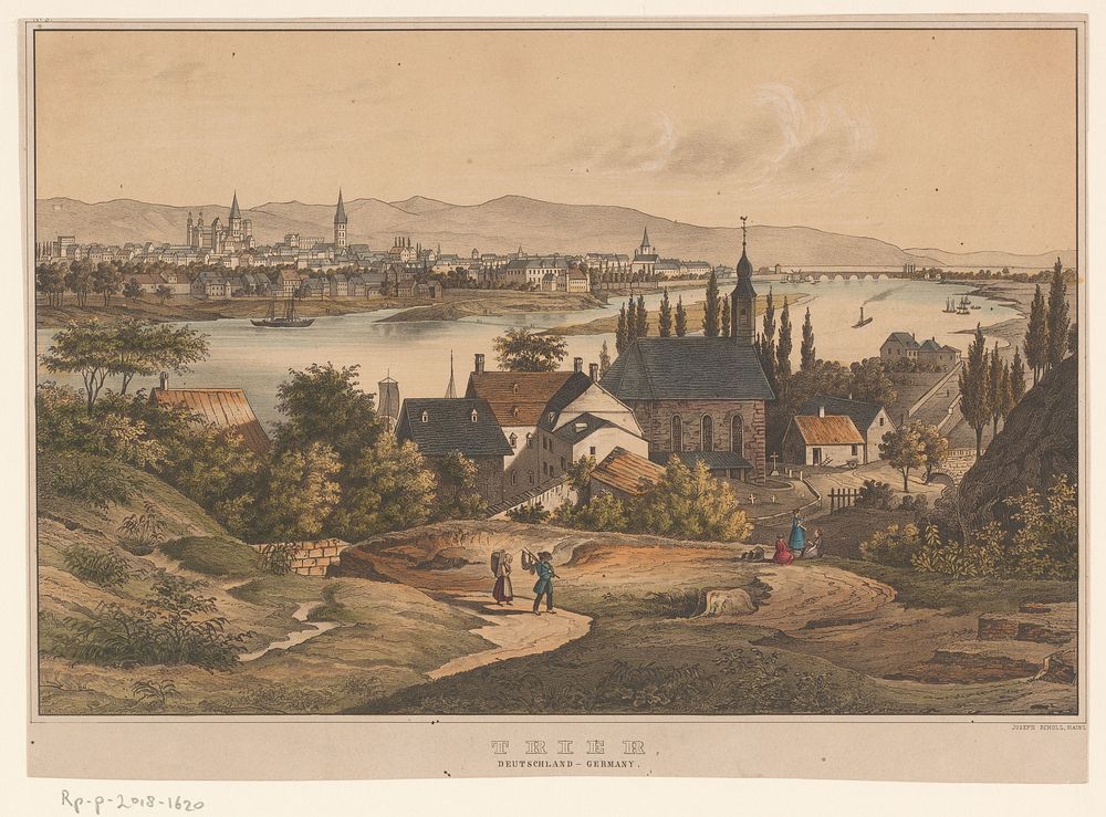 Gezicht op Trier (1829 - 1880) by anonymous and firma Joseph Scholz