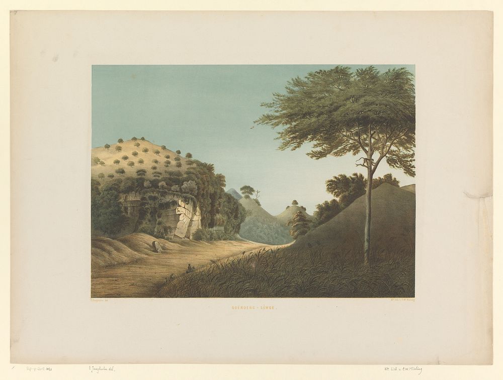 Gezicht op een landschap in Gunung Sewu (1853 - 1854) by Carl Wilhelm Mieling, Frans Wilhelm Junghuhn, Koninklijke…