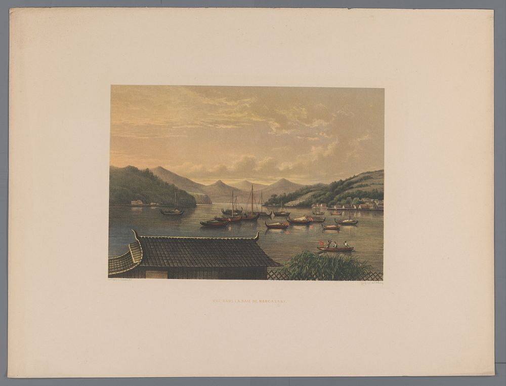 Gezicht op de baai van Nagasaki (1862) by anonymous, Johan Maurits Dideric graaf van Lynden, Koninklijke Nederlandse…