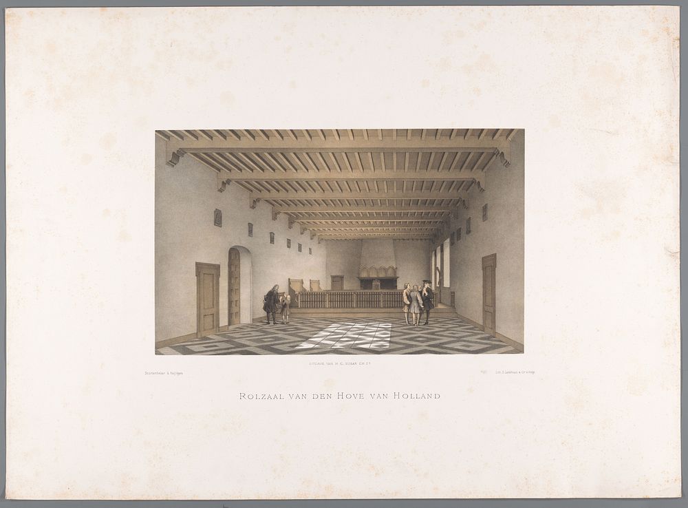 Gezicht op het interieur van de Rolzaal, in de Grafelijke Zalen (1879) by Stortenbeker and Heijligers, Samuel Lankhout and…
