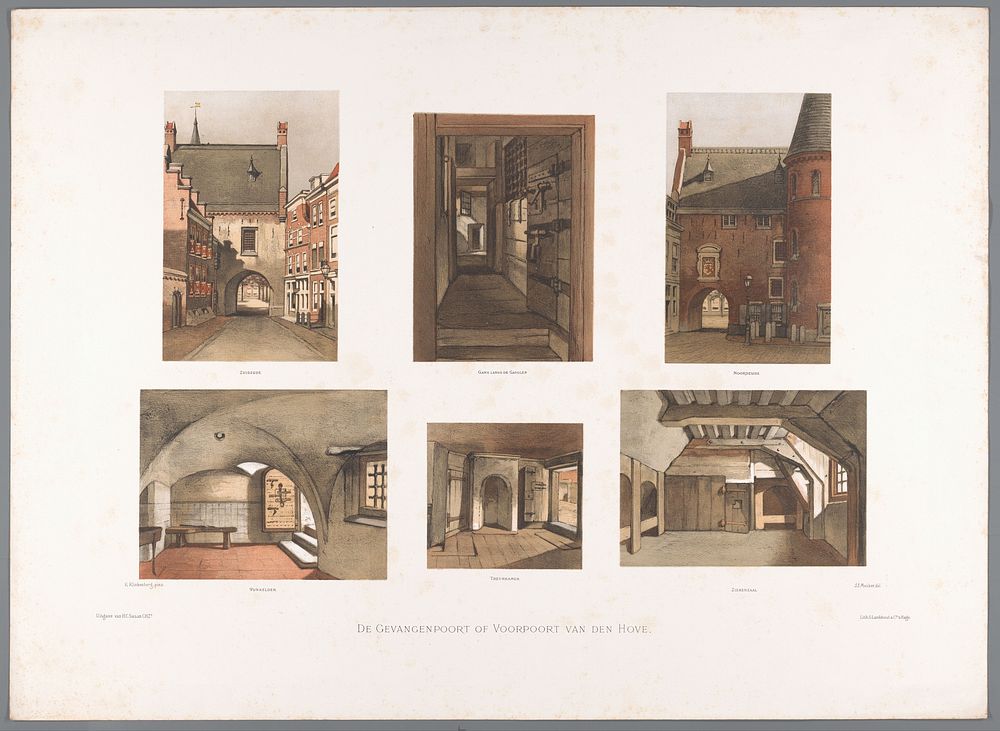 Gezichten op de Gevangenpoort te Den Haag, van binnen en buiten (1879) by anonymous, Jan Mesker, K Klinkenberg, Samuel…