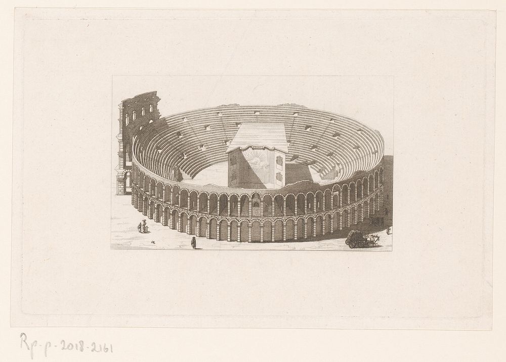 Gezicht op het Colosseum, te Rome (1750 - 1849) by anonymous