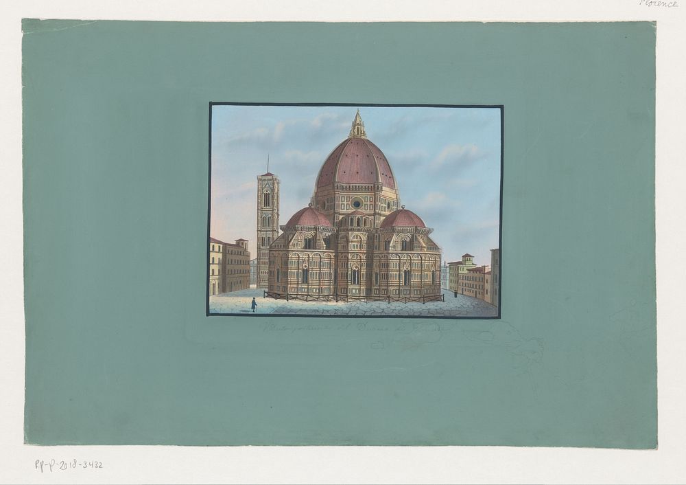 Gezicht op de achterzijde van de Kathedraal van Florence (1850 - 1900) by anonymous
