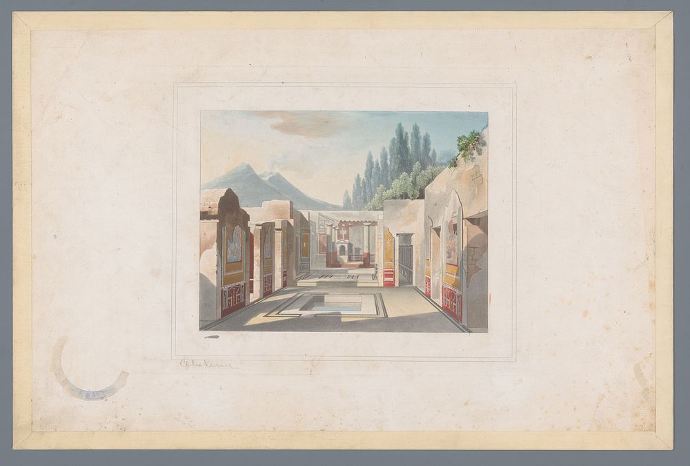 Gezicht op de ruïnes van Pompeï (c. 1850 - c. 1900) by anonymous