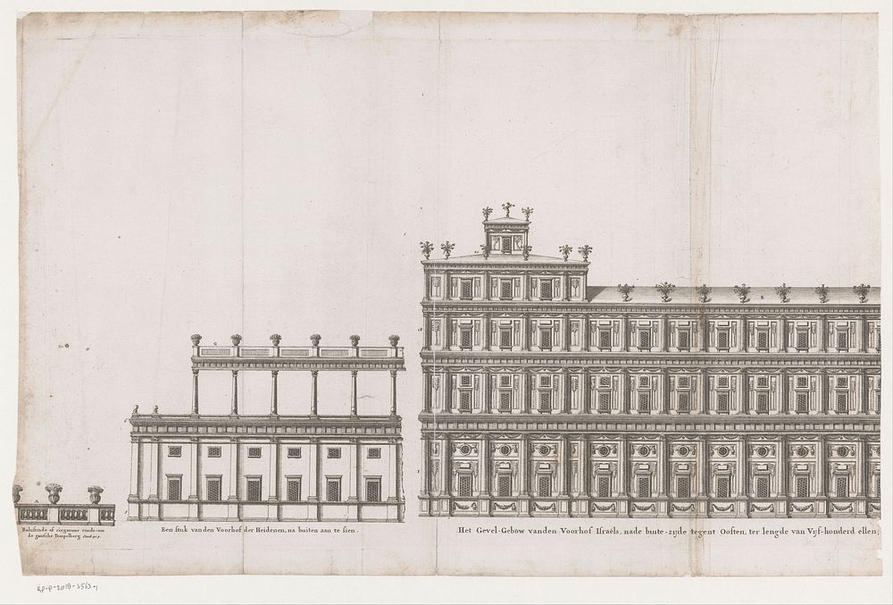 Aanzicht op de tempel van Salomo volgens Villalpando (blad links) (c. 1725 - c. 1727) by Juan Bautista Villalpando