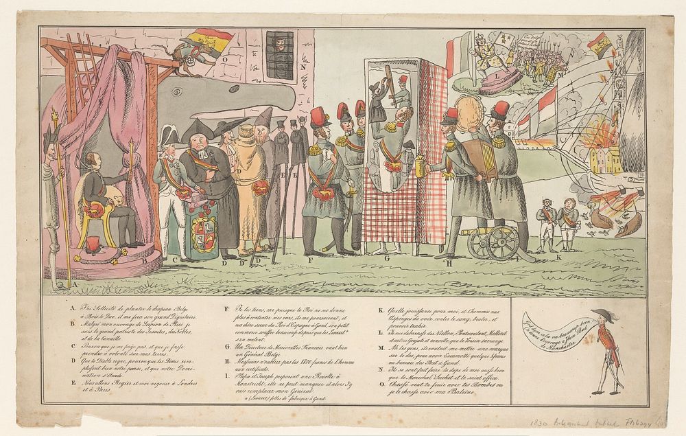 Spotprent op de aanvoerders van de Belgische Opstand, 1830 (1830) by anonymous