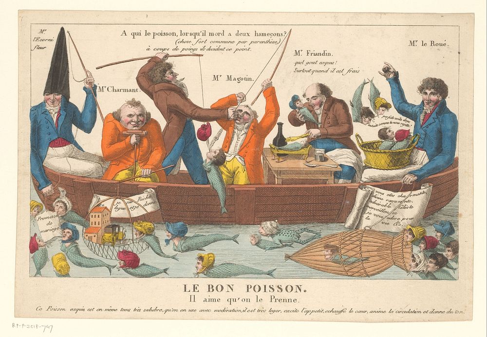 Mannen vissen op vrouwen, ca. 1820 (c. 1810 - c. 1830) by anonymous and Noël