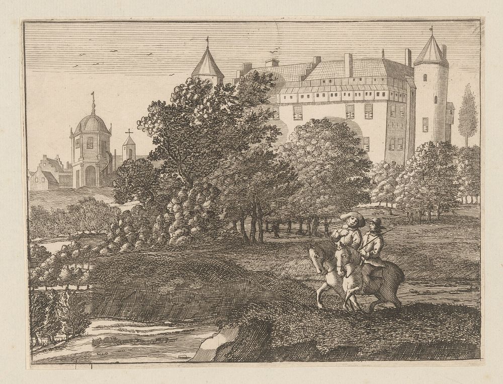 Gezicht op kasteel De Haar in Haarzuilens (1650 - 1750) by anonymous