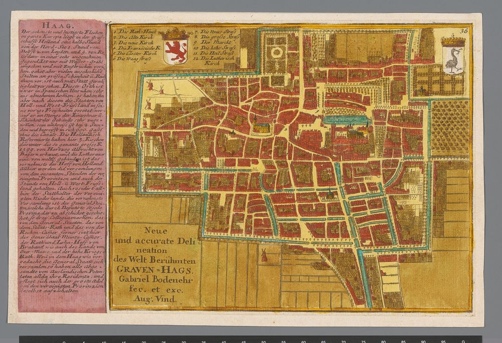 Plattegrond van Den Haag (1683 - 1792) by Gabriel Bodenehr I, Gabriel Bodenehr II and Gabriel Bodenehr I