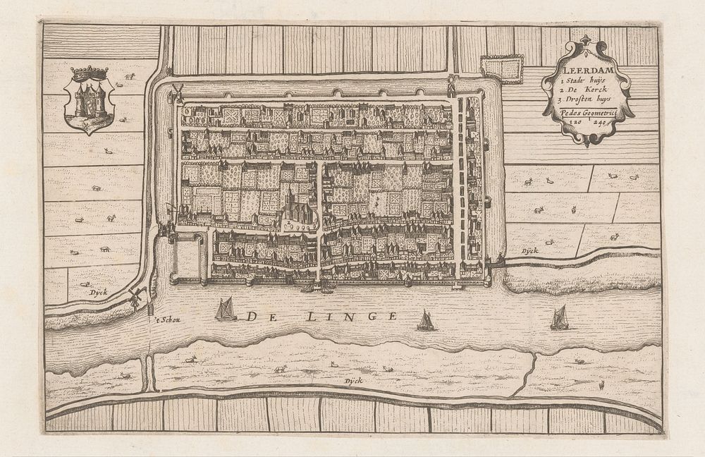 Plattegrond van Leerdam (1632) by anonymous and Henricus Hondius