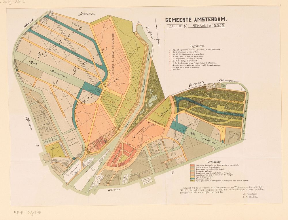 Reproductie van een plattegrond van een deel van Amsterdam-Noord (1914) by anonymous