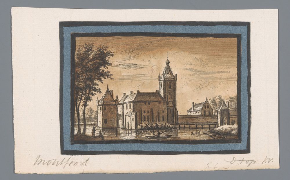Gezicht op het kasteel van Montfoort (1725) by Abraham Rademaker and Willem Barents