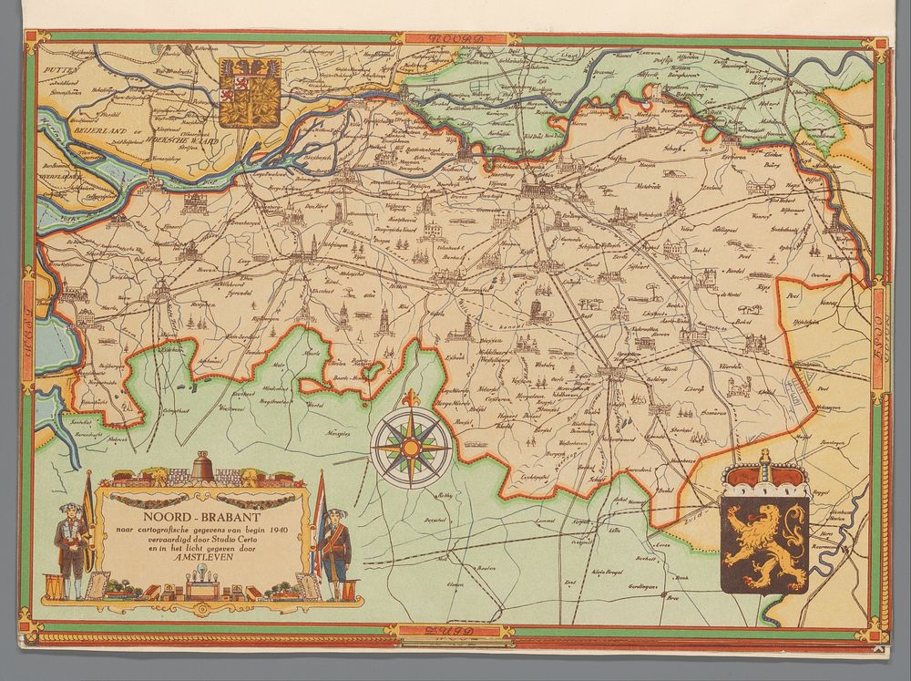 Kaart van Noord-Brabant, 1940 (c. 1947) by Studio Certo and Amsterdamsche maatschappij van Levensverzekeringen